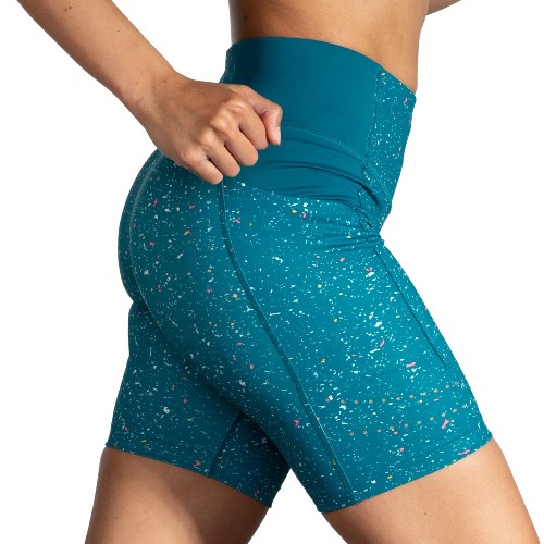 Brooks Method 8" Short Tight Women's Lagoon Speckle Print