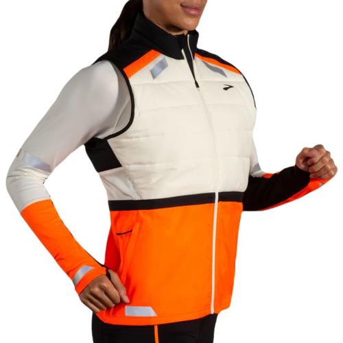 Brooks Run Visible Ins Vest Women's Ecru/Fluoro Flash/Blk