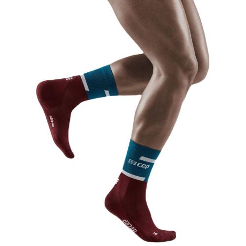 CEP Run Mid Cut Socks 4.0 Men's Petrol/Dark Red