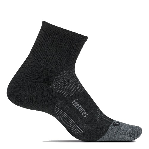 Feetures Merino 10 ULC Quarter Unisex Charcoal