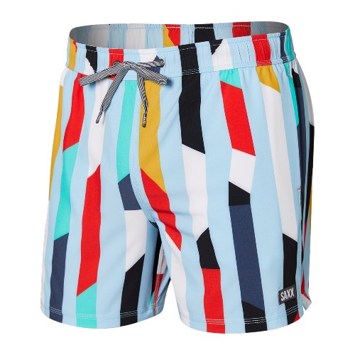 Saxx Oh Buoy 2N1 Volley 5" Men's Cutwork Stripe/Airy Blue