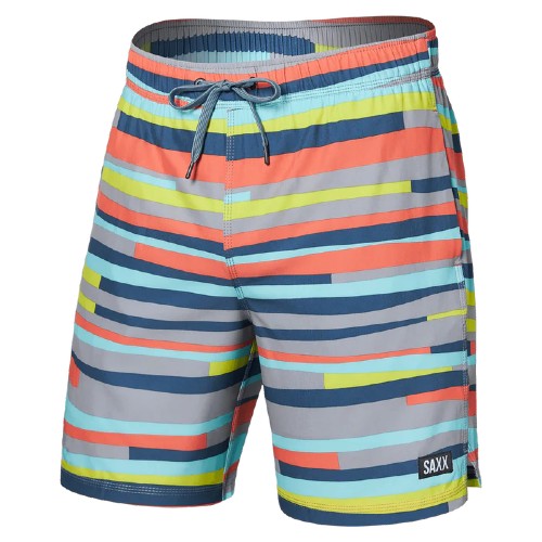 Saxx Oh Buoy 2N1 Volley 7" Men's Improv Stripe/Multi